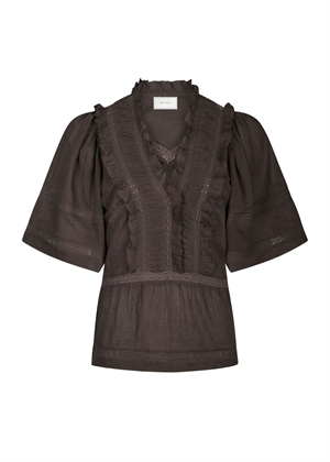 Evienne s voile bluse Dark Brown Neo Noir 